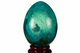 Polished Chrysocolla & Malachite Egg - Peru #133813-1